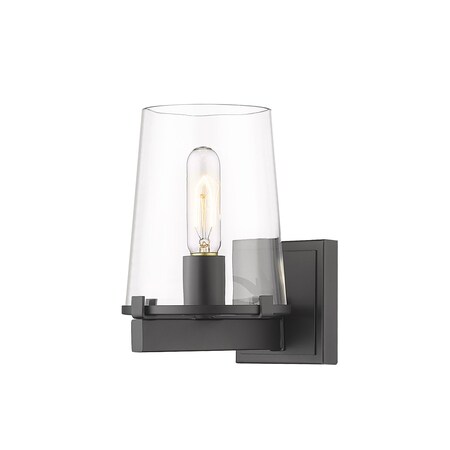 Z-Lite Callista 1 Light Vanity, Matte Black & Clear 3032-1V-MB